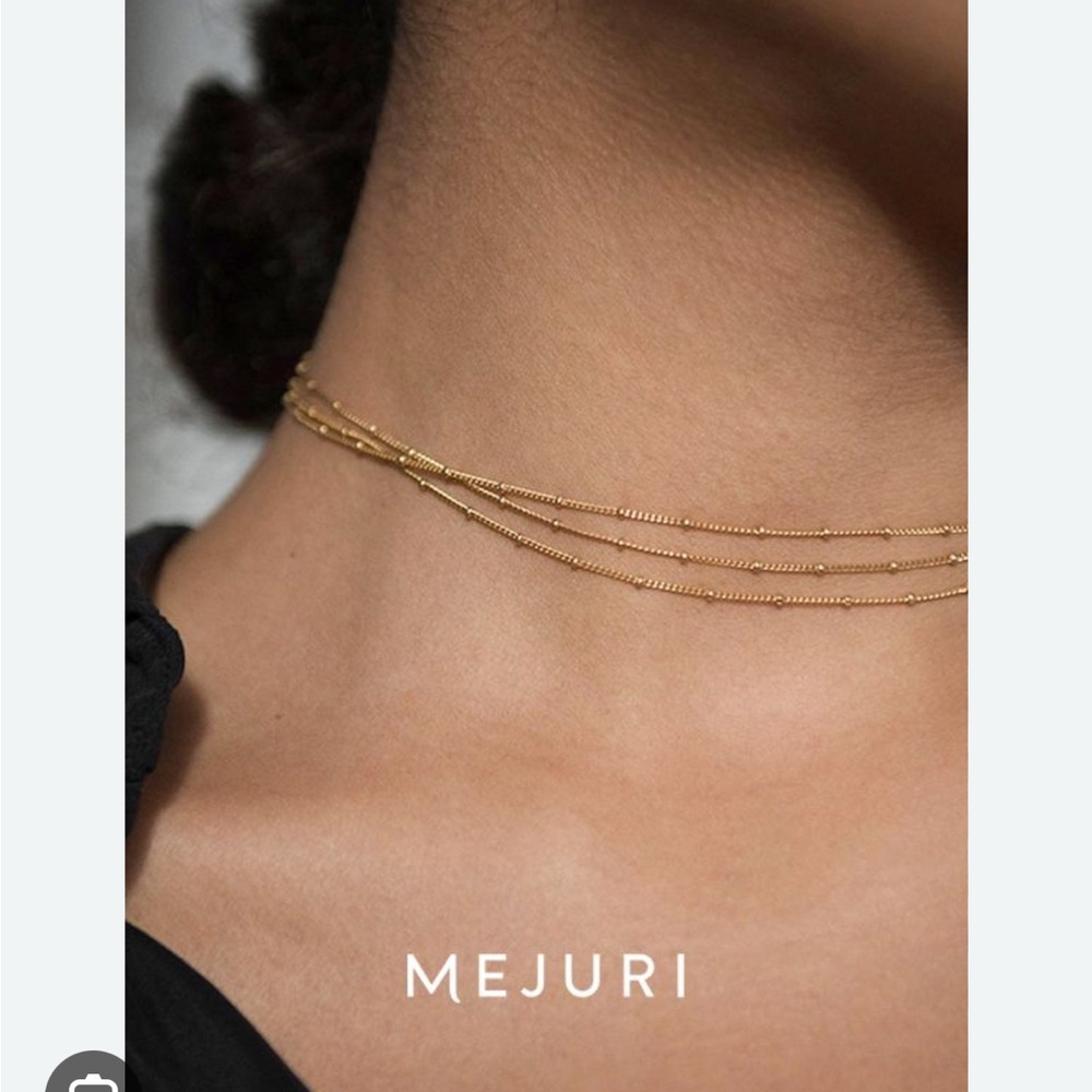 Mejuri Triple Gold Chain Necklace